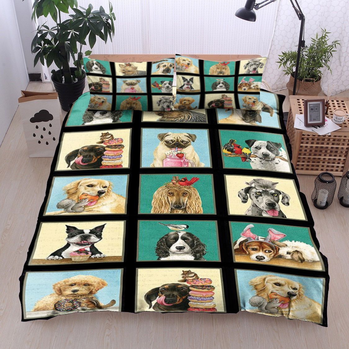 Dog Bird Bedding Set