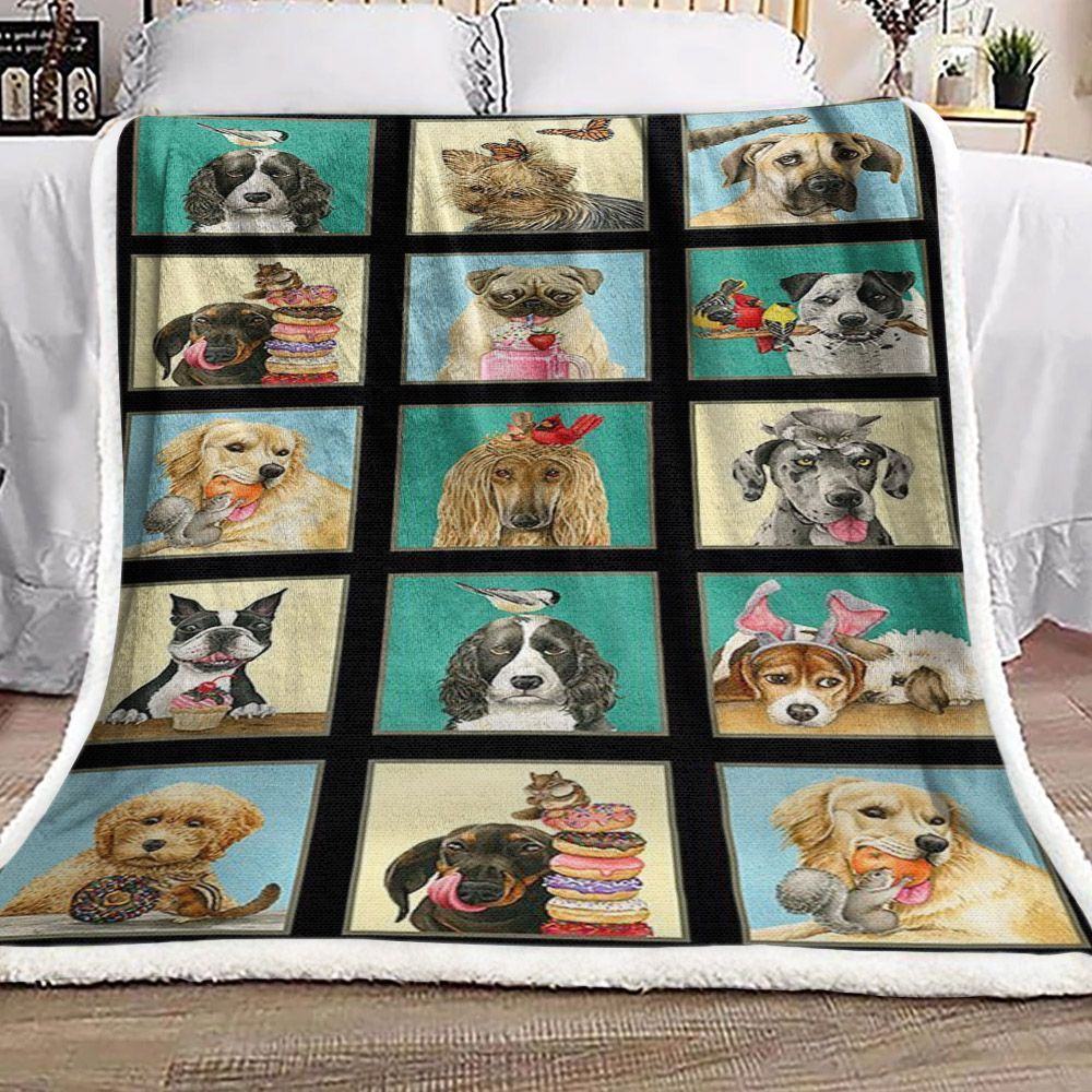 Dog Bird Sherpa Fleece Blanket