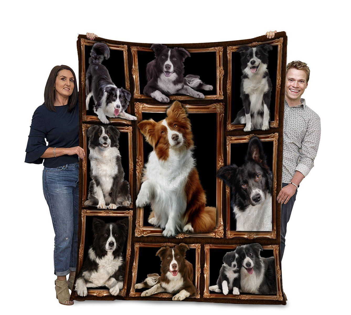 Dog Border Collie Dog Sherpa Fleece Blanket
