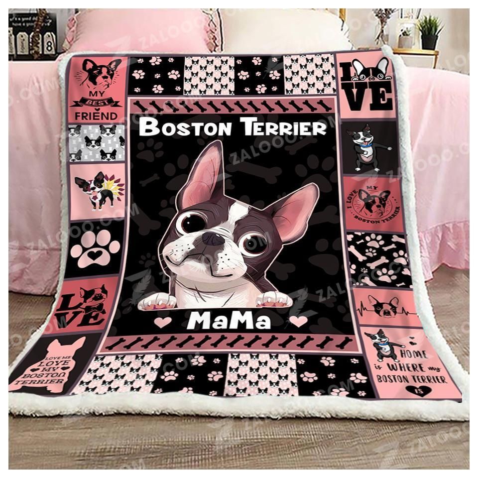 Dog – Boston Terrier Mama Fleece Blanket