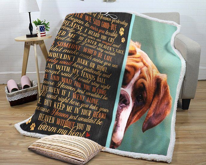 Dog Boxer Waiting Sherpa Fleece Blanket