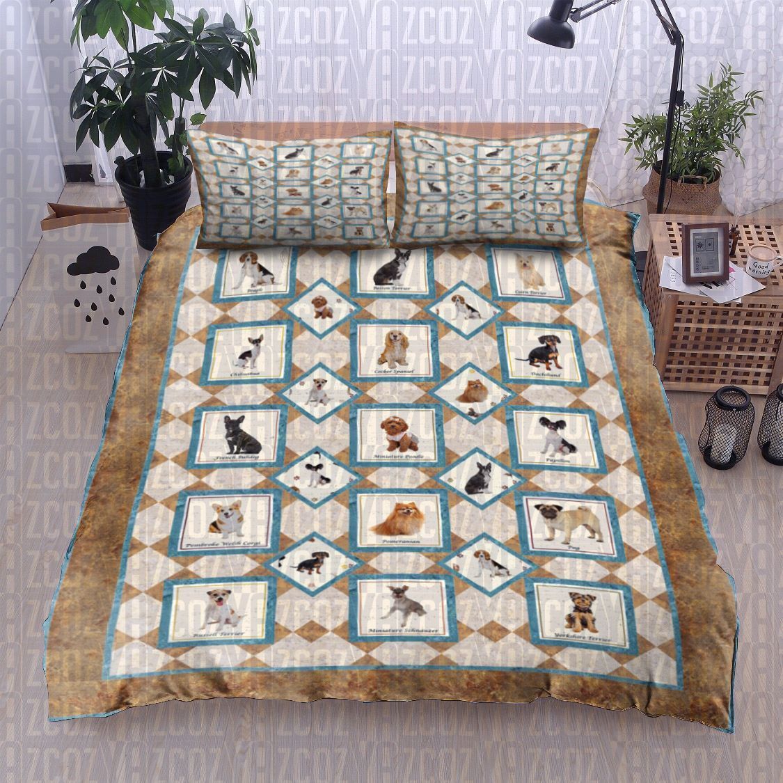 Dog Breeds Bedding Set