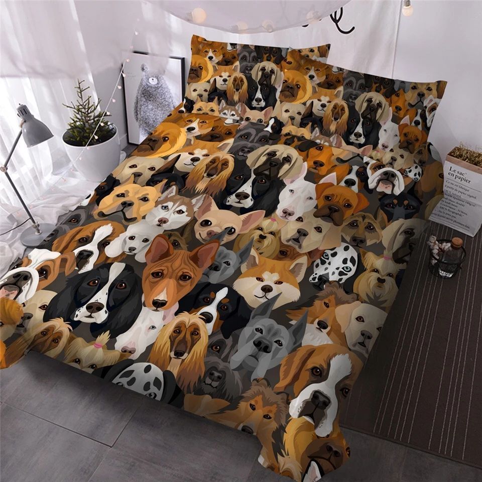 Dog Breeds Bedding Set