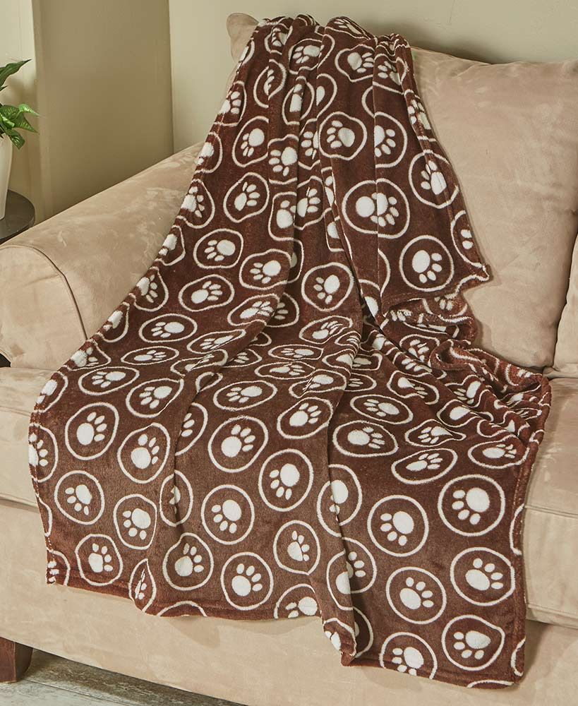 Dog Brown Sherpa Fleece Blanket