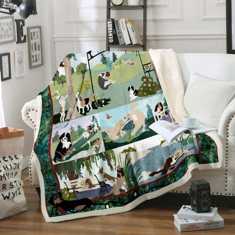 Dog Sherpa Fleece Blanket