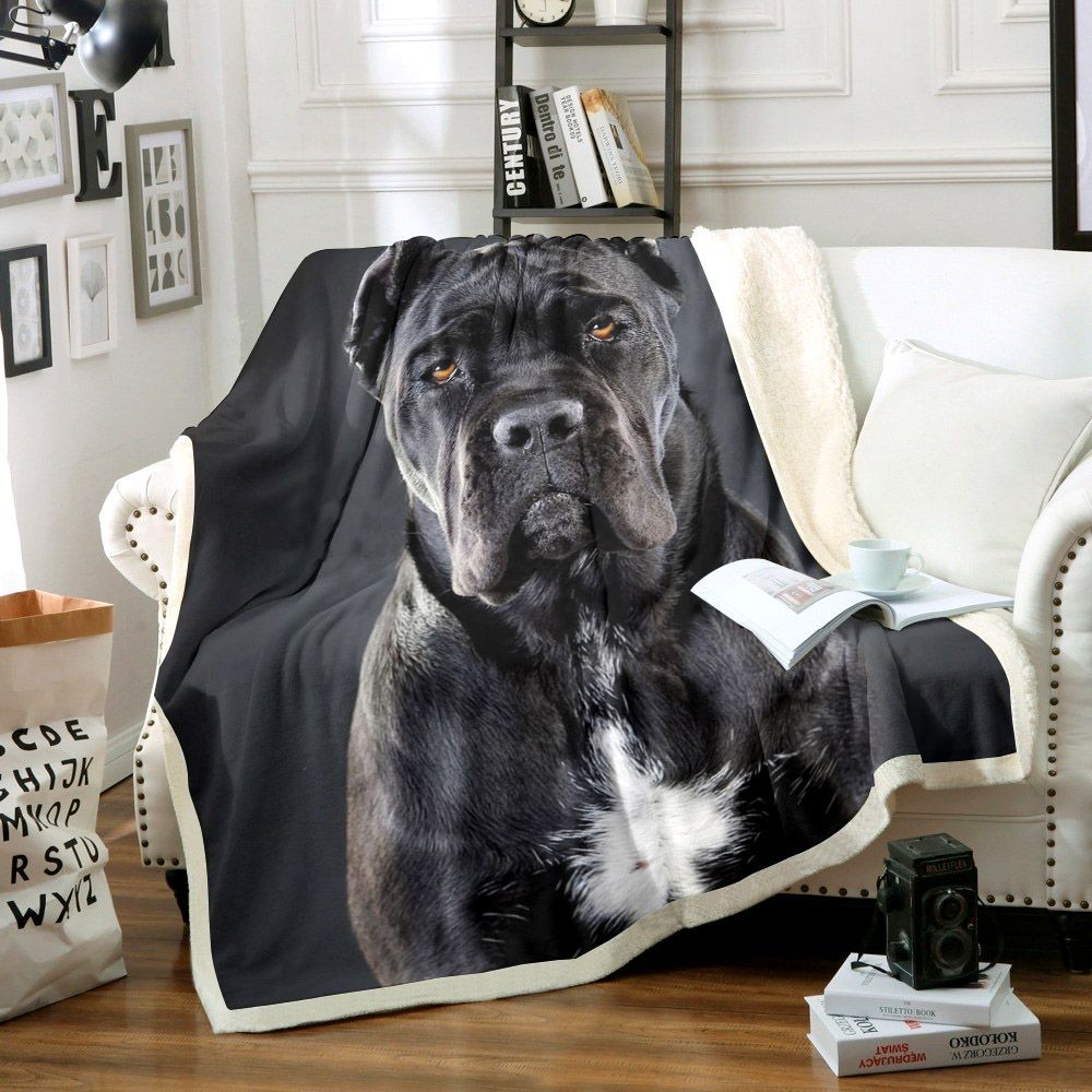 Dog Cane Corso Sherpa Fleece Blanket