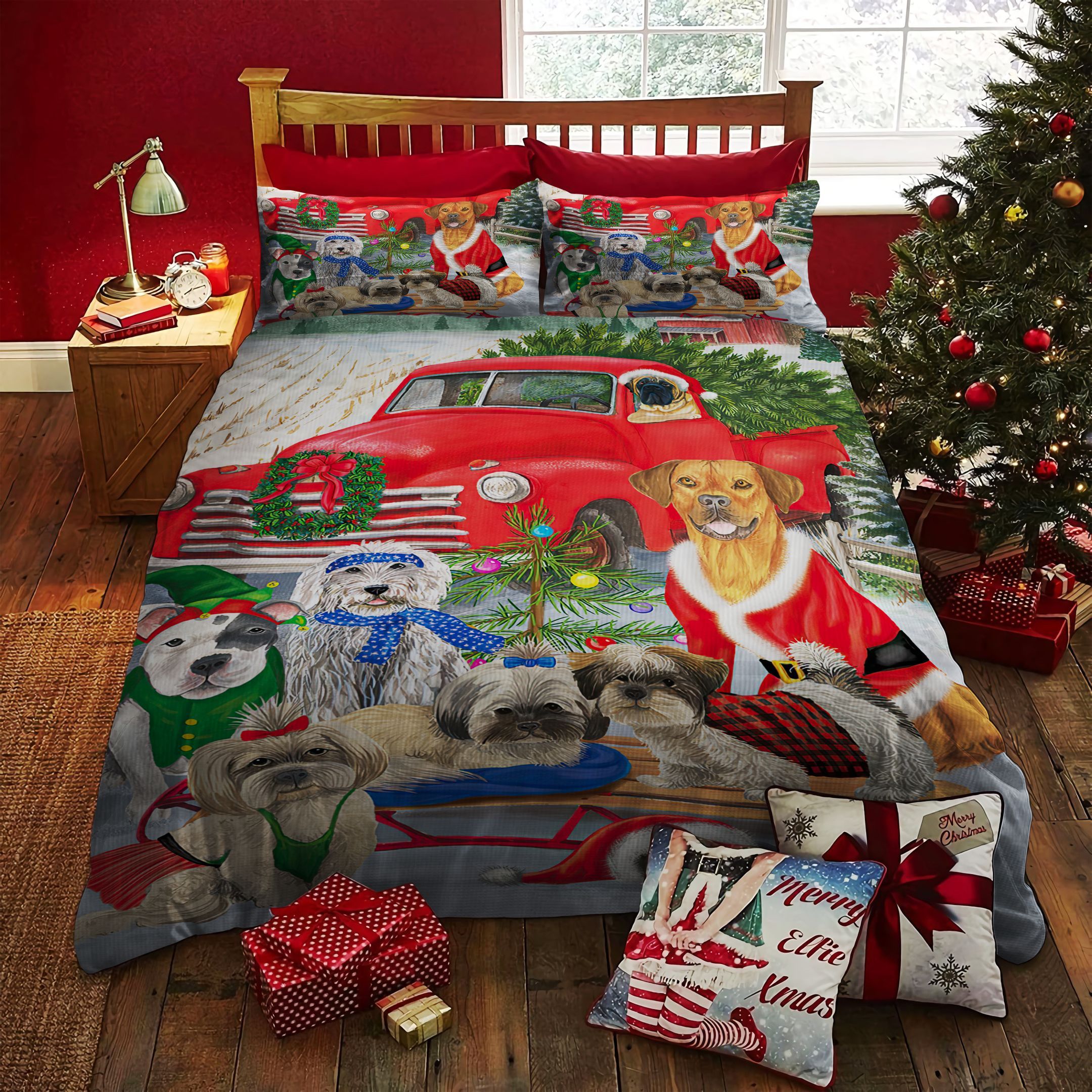 Dog Christmas Bedding Set