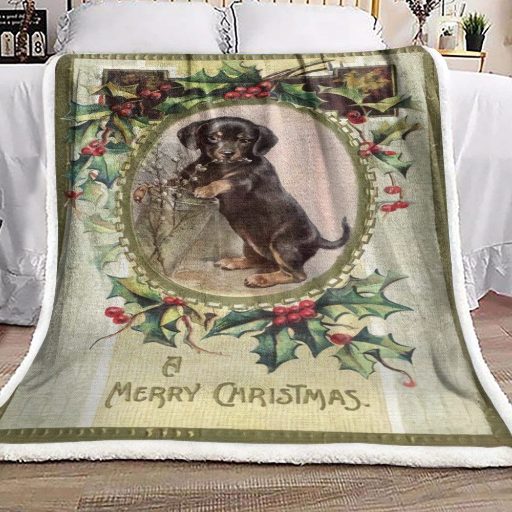 Dog Christmas Sherpa Fleece Blanket