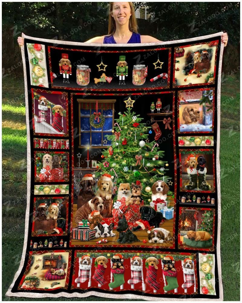 Dog Christmas Fleece Blanket