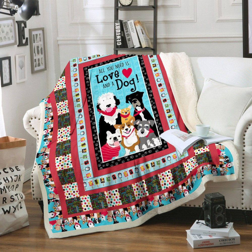 Dog Sherpa Fleece Blanket
