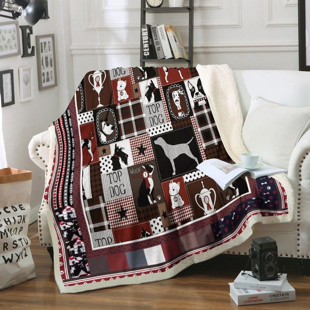 Dog Sherpa Fleece Blanket