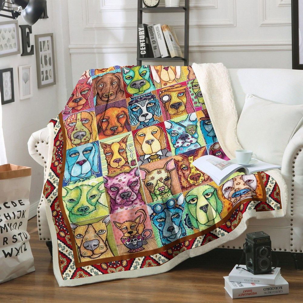 Dog Sherpa Fleece Blanket