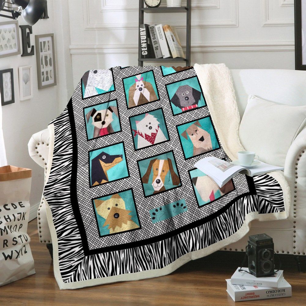 Dog Sherpa Fleece Blanket