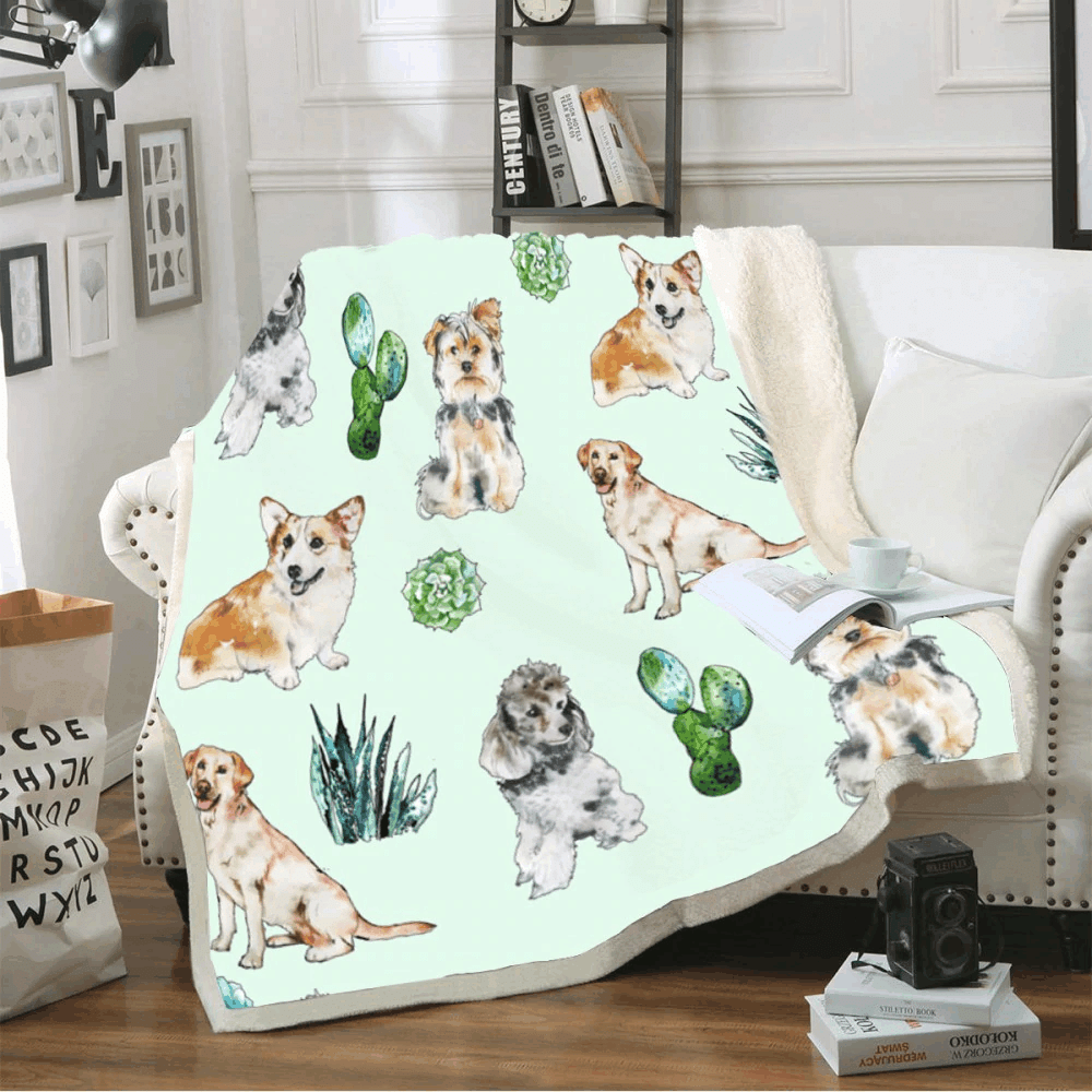 Dog Sherpa Fleece Blanket