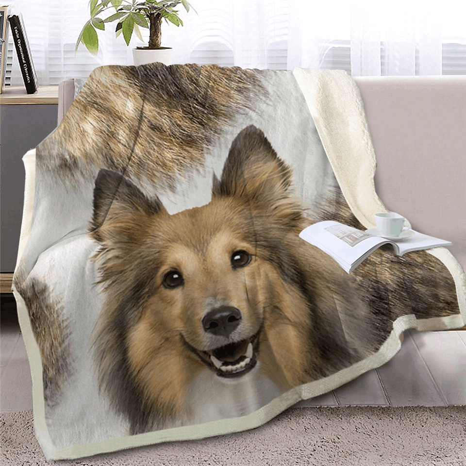 Dog Sherpa Fleece Blanket