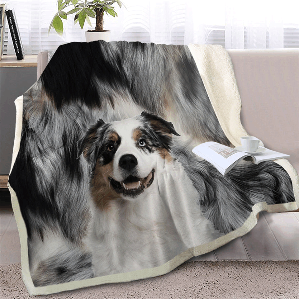 Dog Sherpa Fleece Blanket