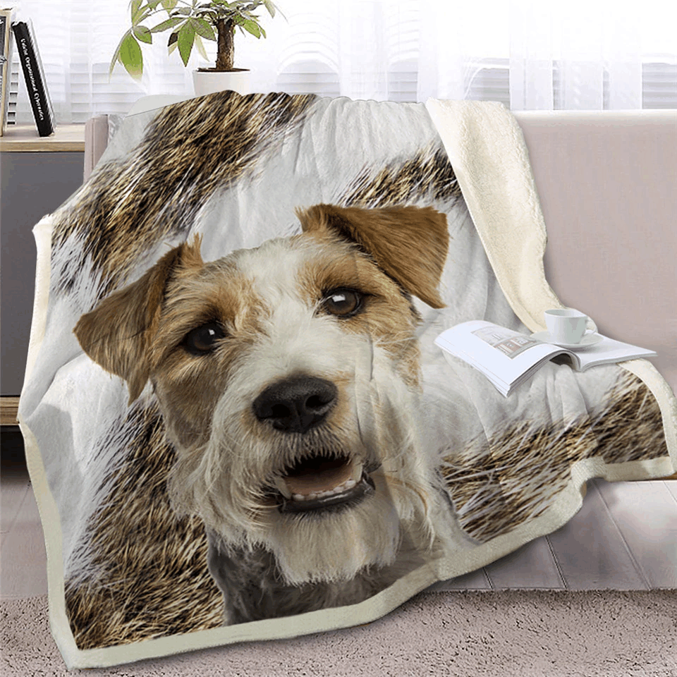 Dog Sherpa Fleece Blanket