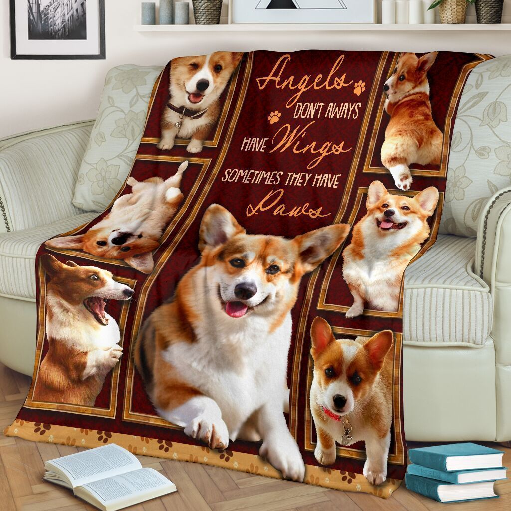 Dog Corgi Angels Sherpa Fleece Blanket