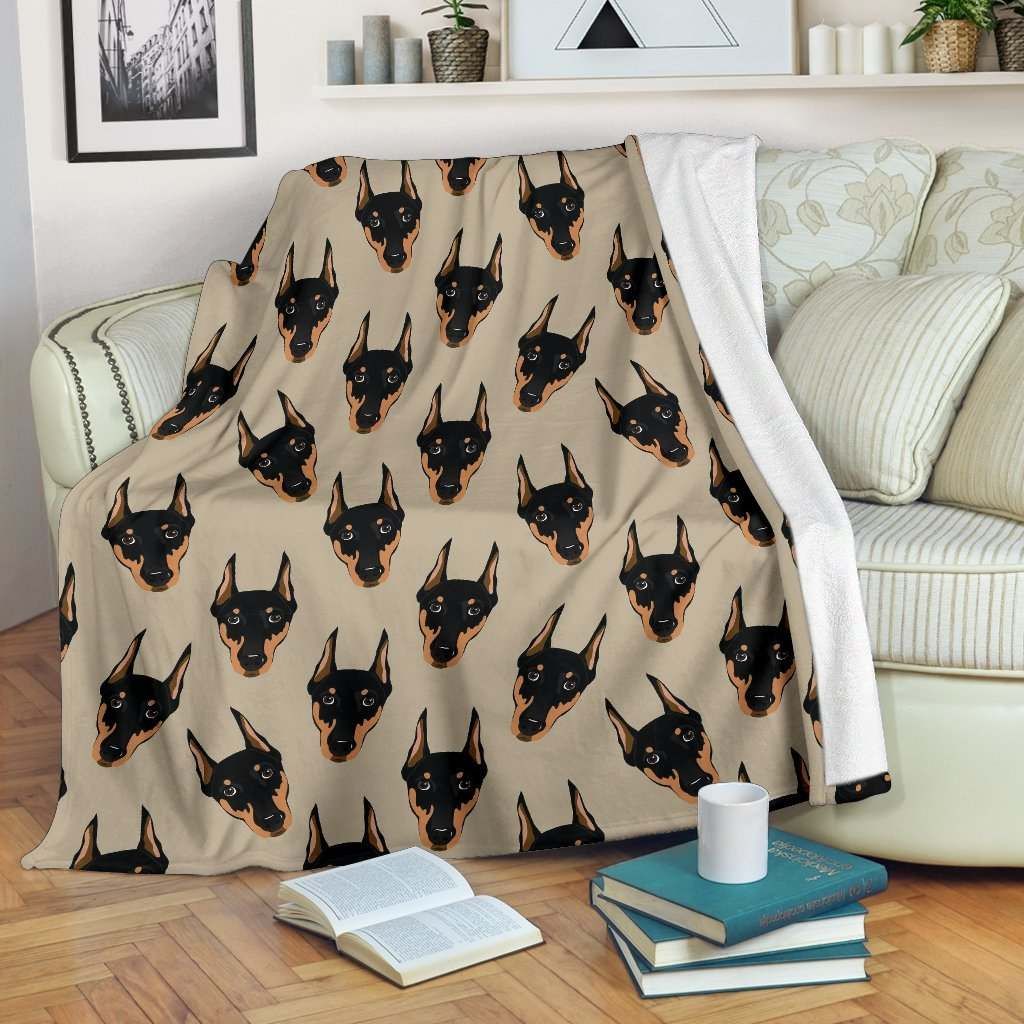 Dog Doberman Sherpa Fleece Blanket