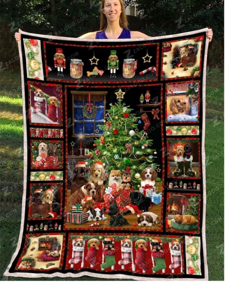 Dog Dog With X Mas Quilt Blanket DHC31121562TD