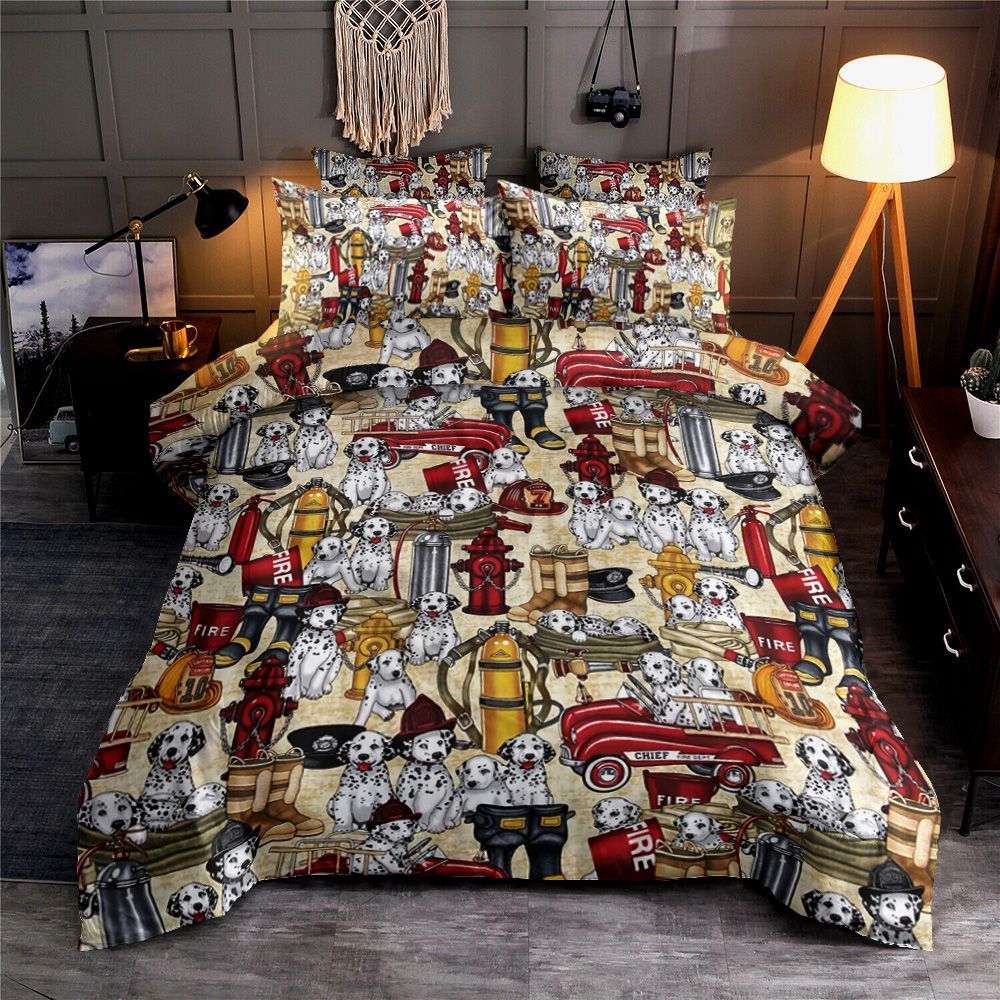 Dog Firefighter Bedding Set