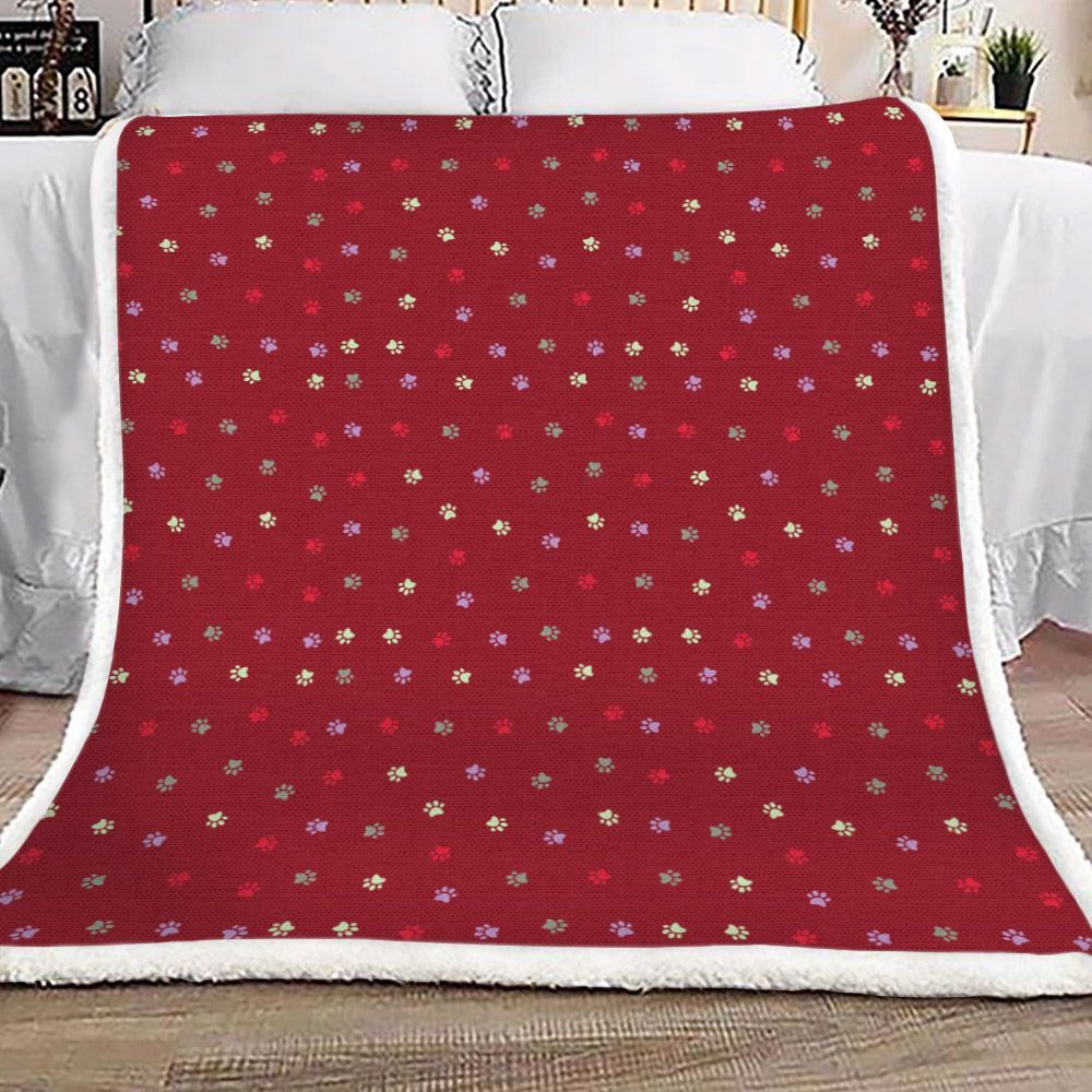 Dog Foot Sherpa Fleece Blanket