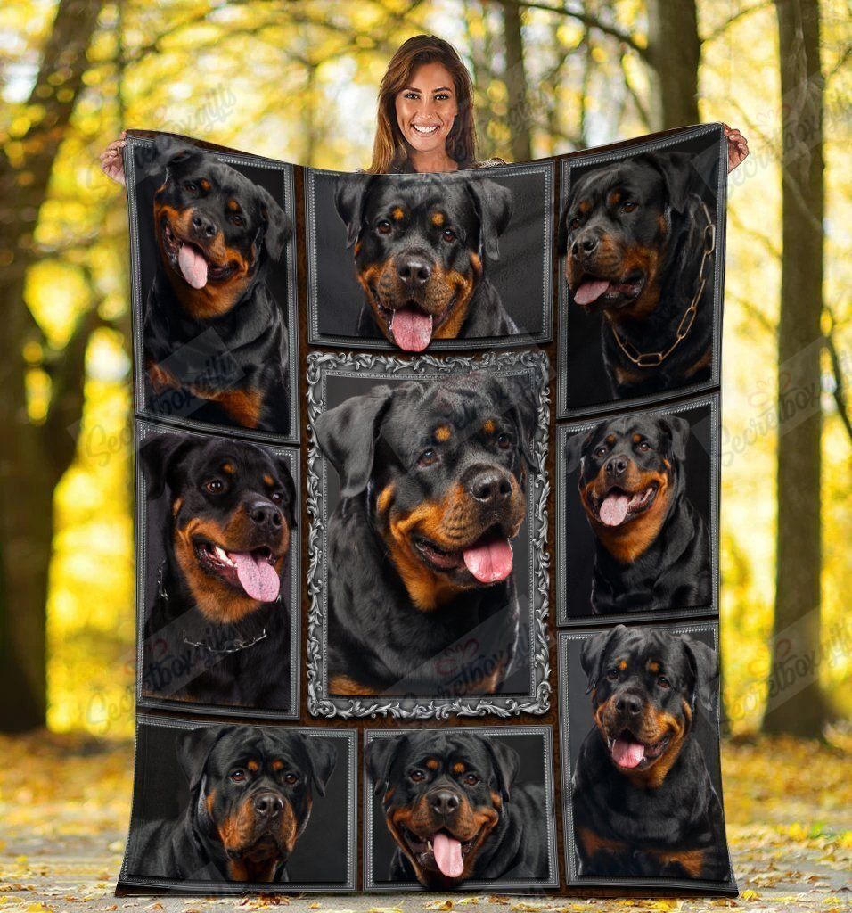 Dog Funny Rottweiler Rottie Dog Lovers Gift Fleece Blanket