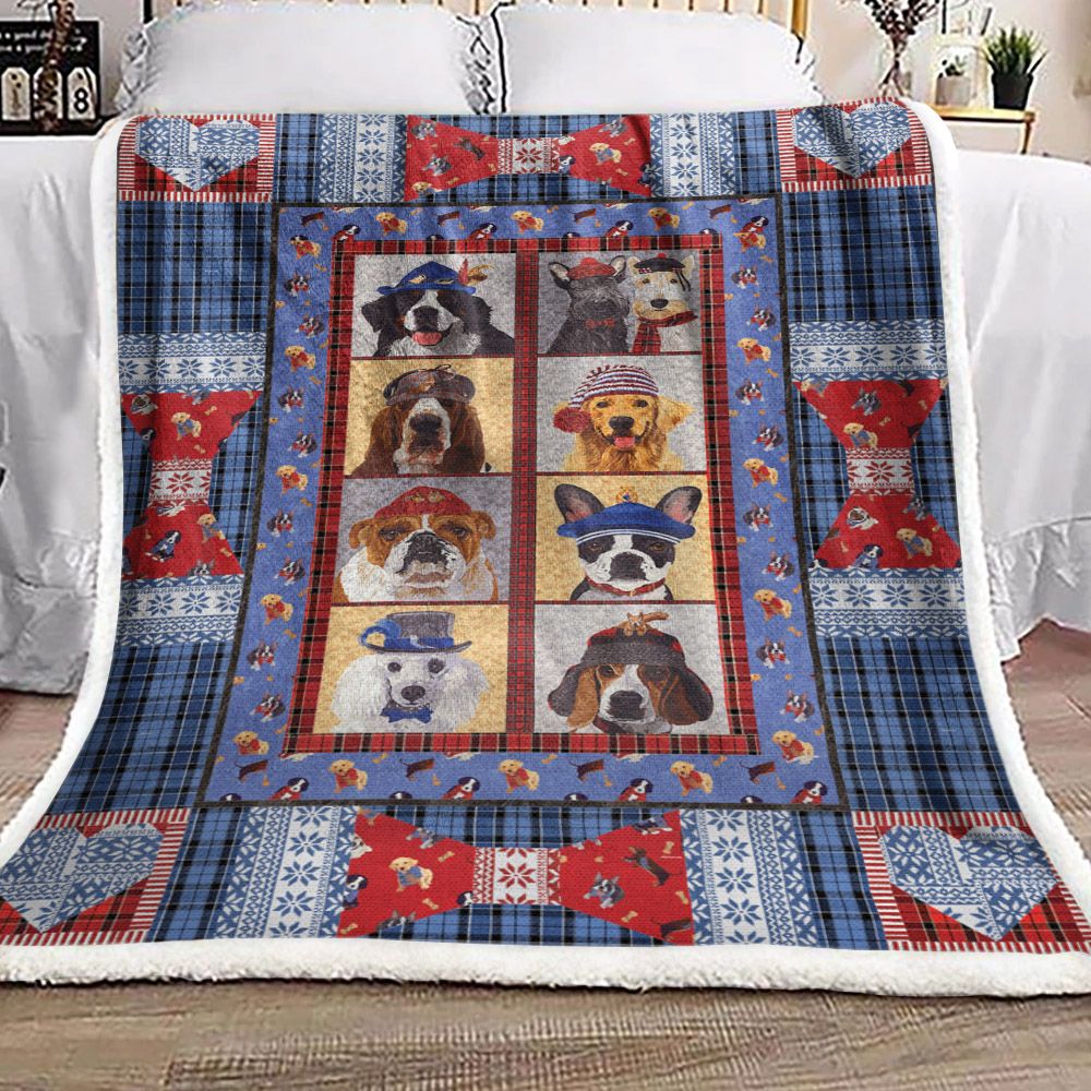 Dog Hat Sherpa Fleece Blanket