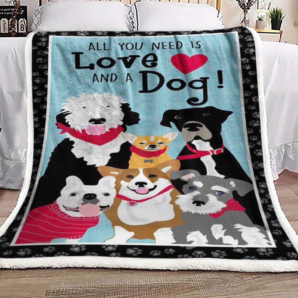 Dog Sherpa Fleece Blanket