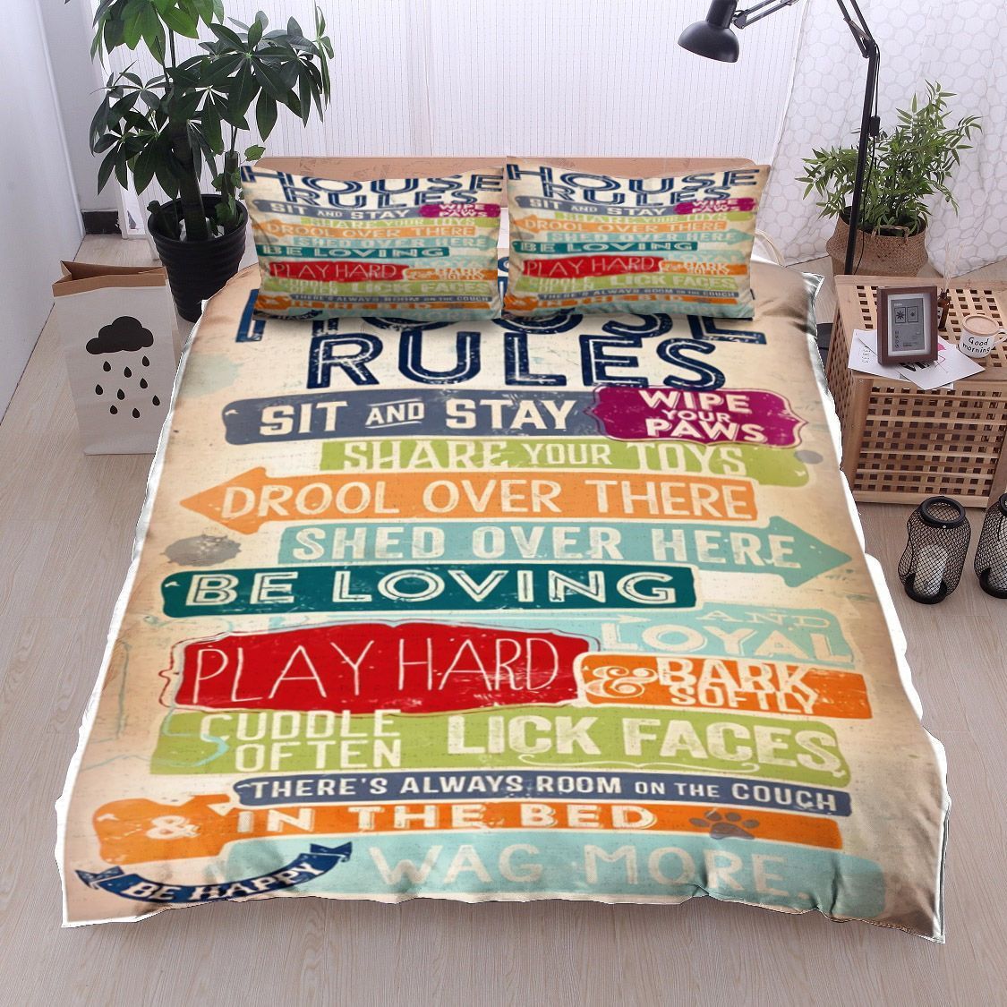 Dog House Rules Bedding Set