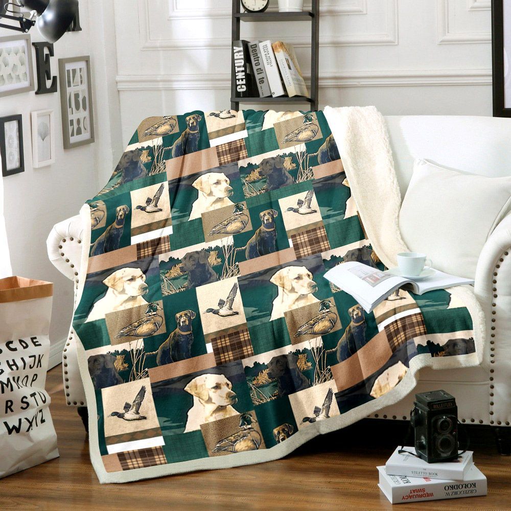 Dog Hunting Sherpa Fleece Blanket