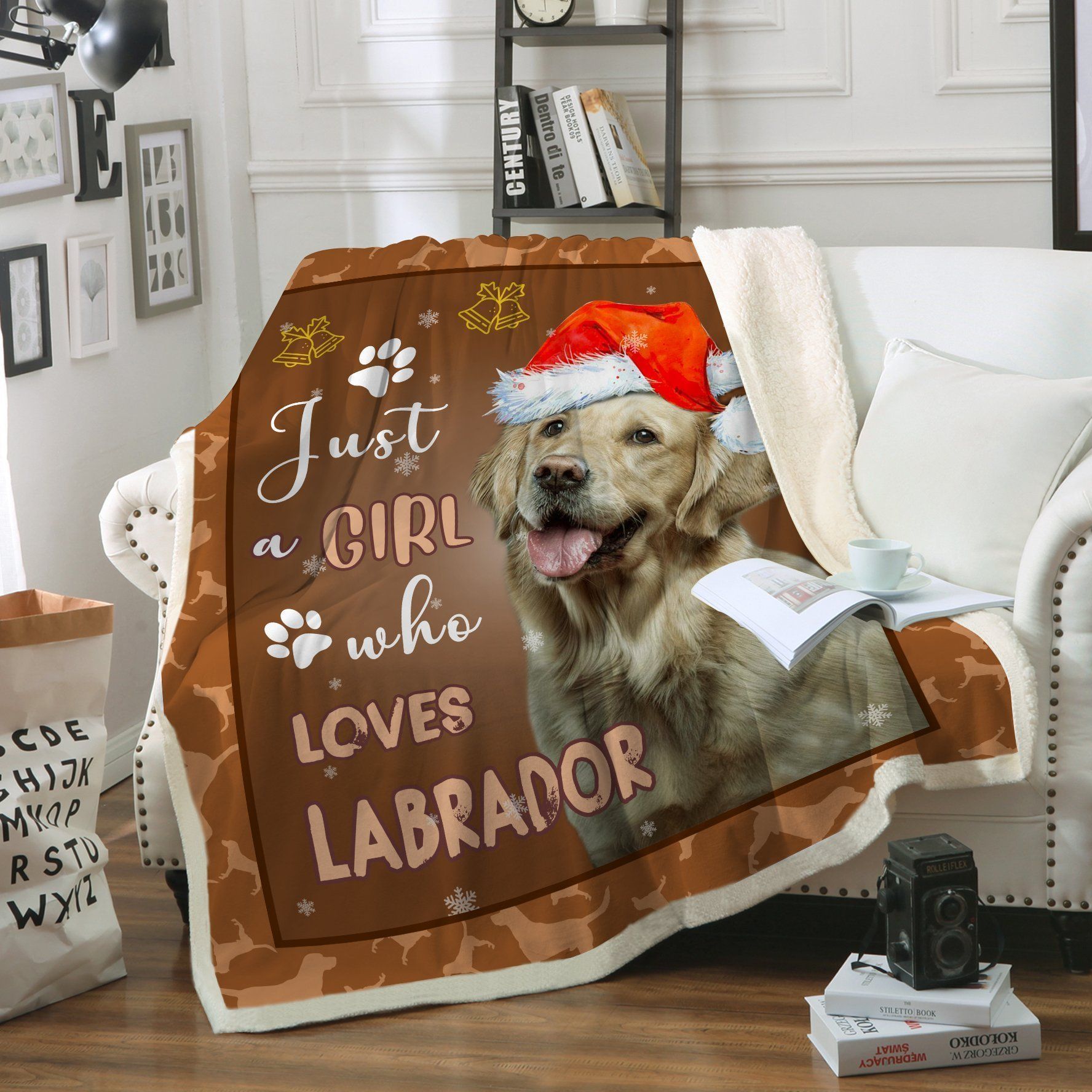 Dog Just Girl Who Lover Labrador Sherpa Fleece Blanket