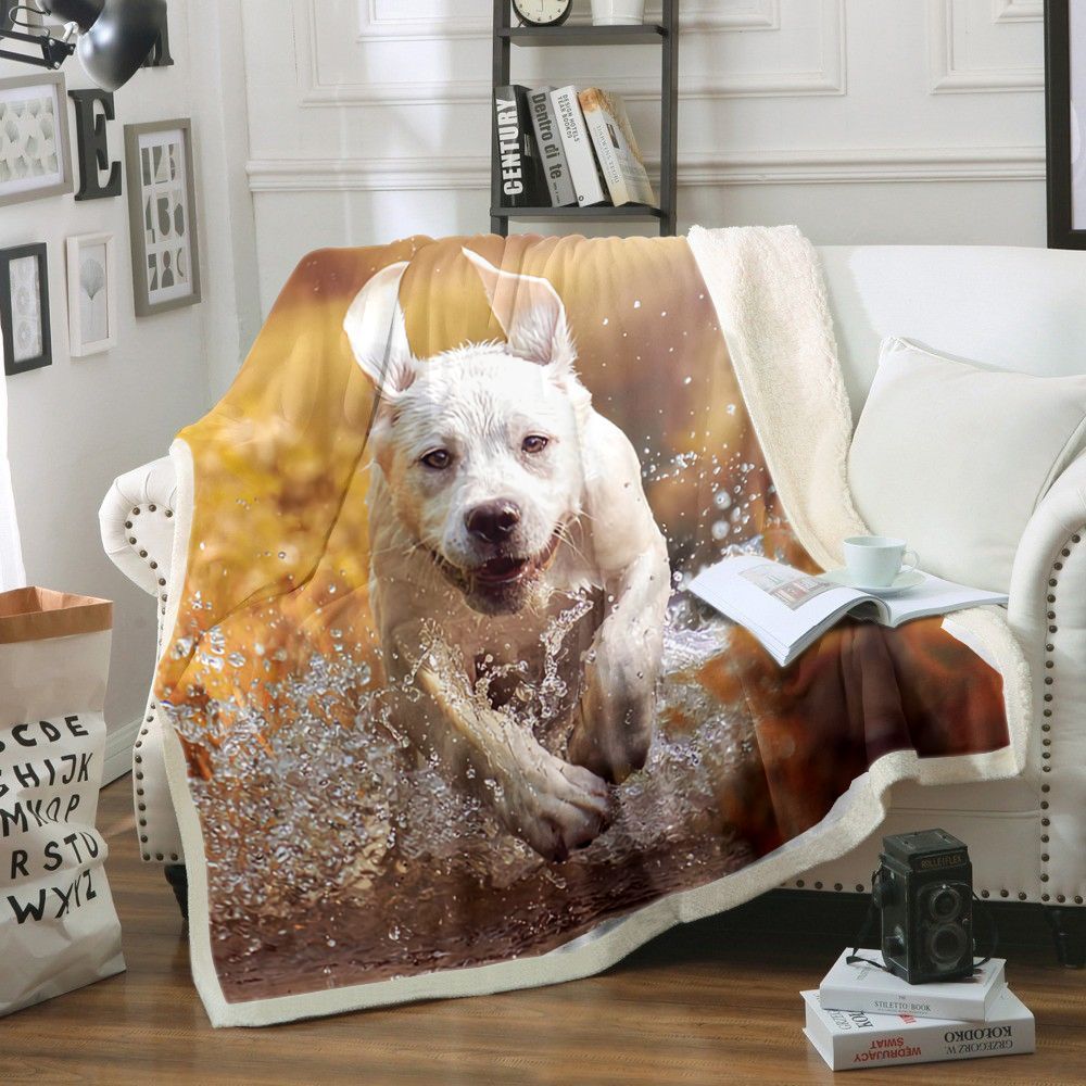 Dog Labrador Sherpa Fleece Blanket