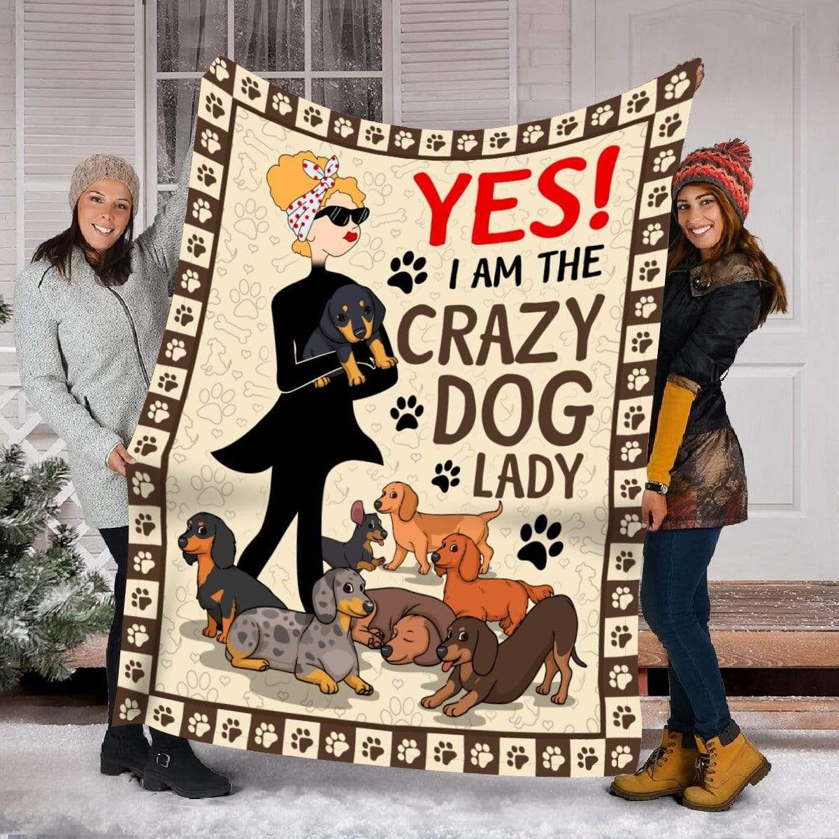 Dog Lady Fleece Blanket