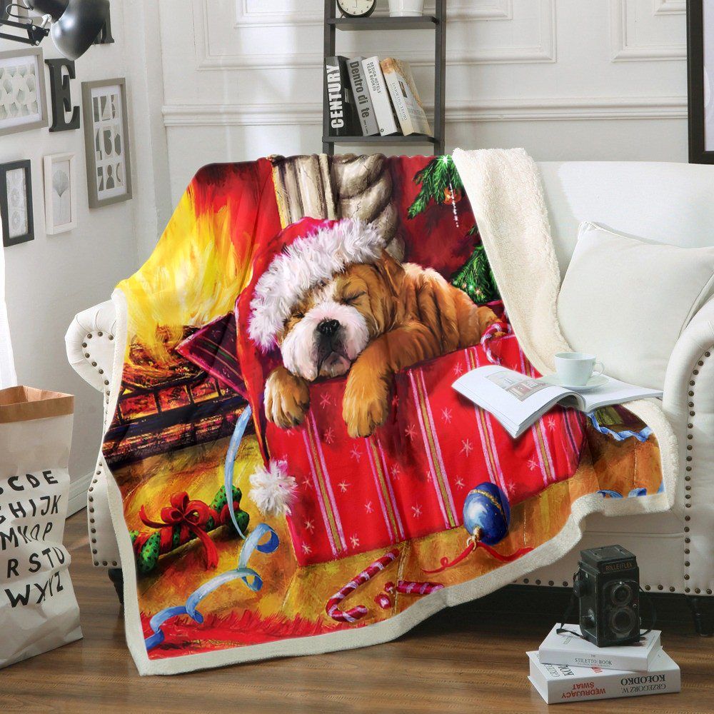 Dog Love Christmas Sherpa Fleece