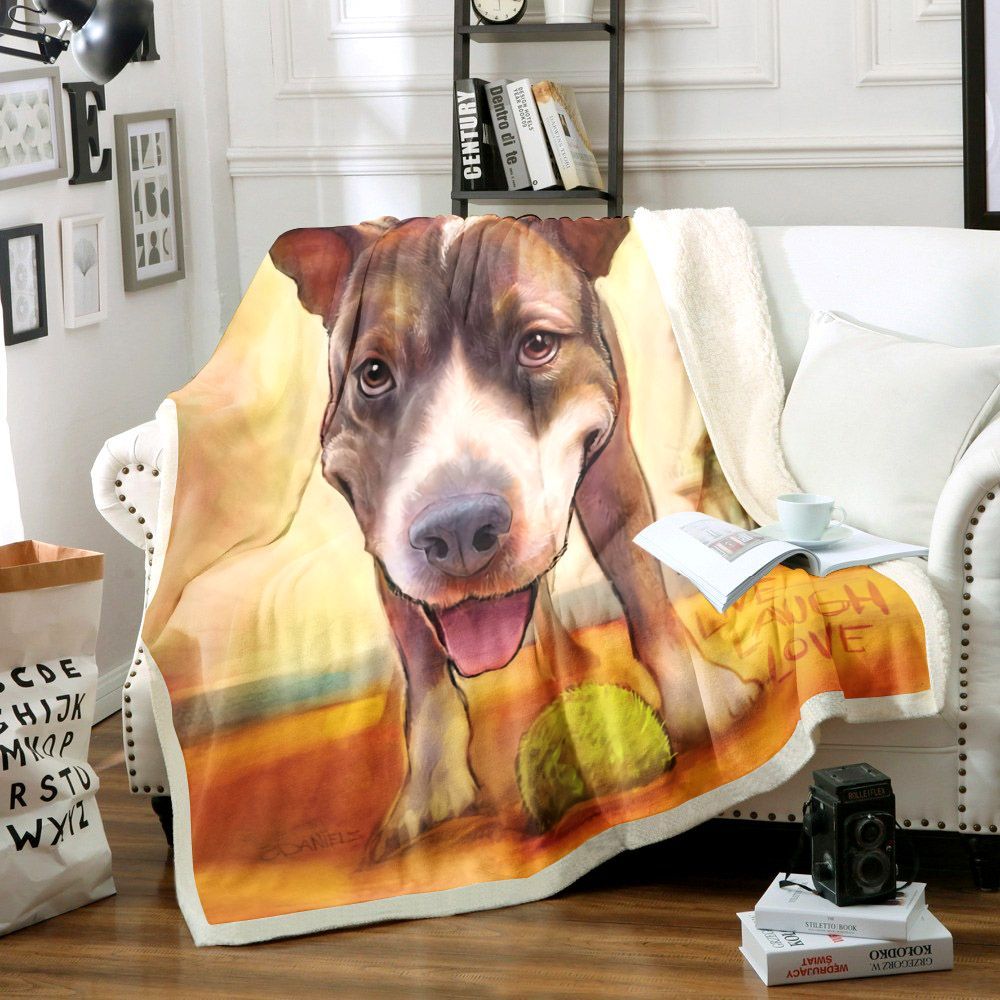Dog Love Live Laugh Sherpa Fleece Blanket