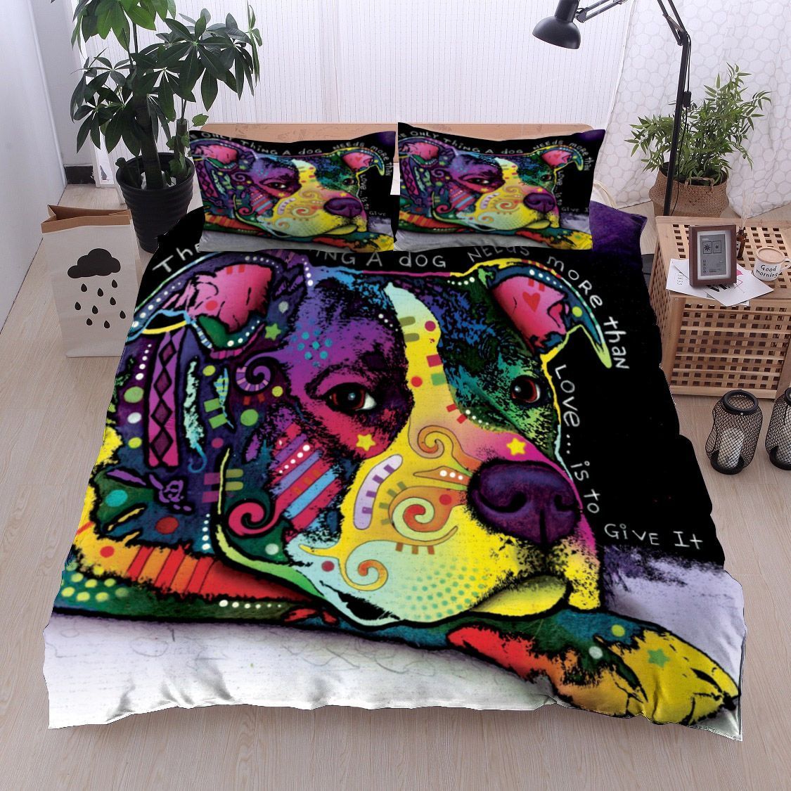 Dog Love Quote Bedding Set