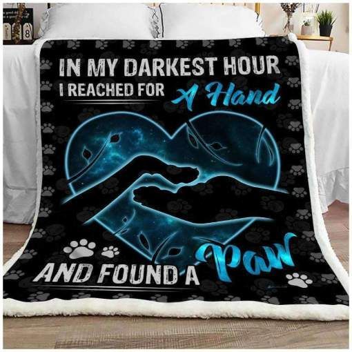 Dog Lover In My Darkest Hour Sherpa Fleece Blanket