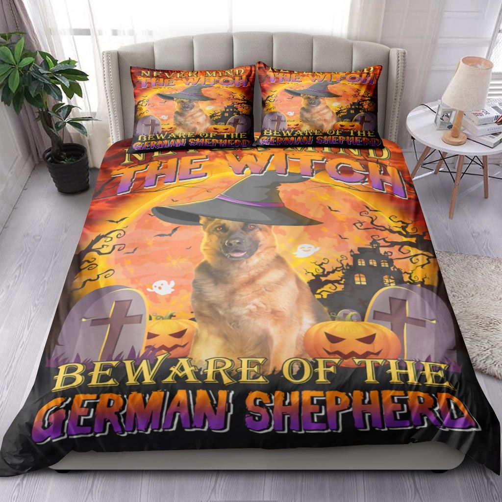 Dog Lover Never Mind The Witch Halloween Bedding Set