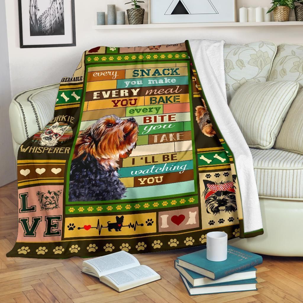 Dog Lover Yorkie Sherpa Fleece Blanket
