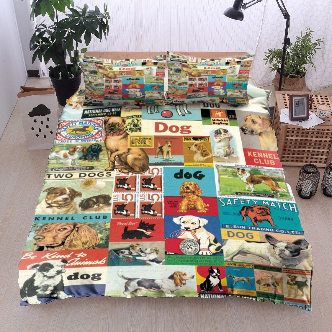 Dog Lovers Newspaper Bedding Set