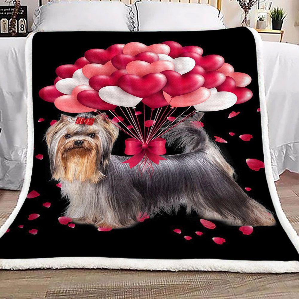 Dog Malta Balloons Love Sherpa Fleece Blanket