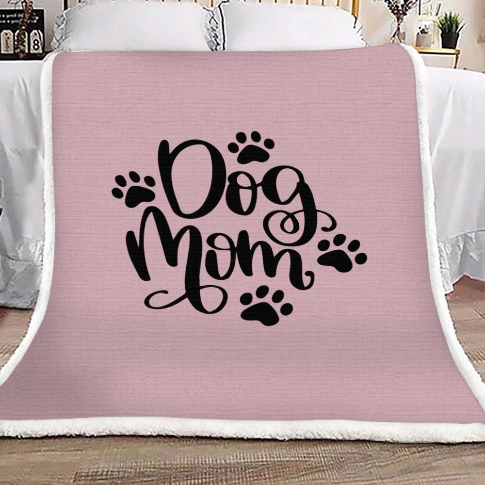 Dog Mom Sherpa Fleece Blanket
