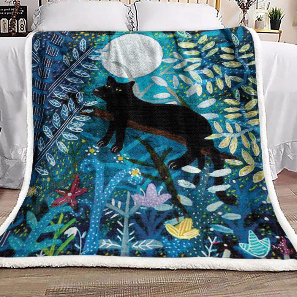 Dog Moon Sherpa Fleece Blanket