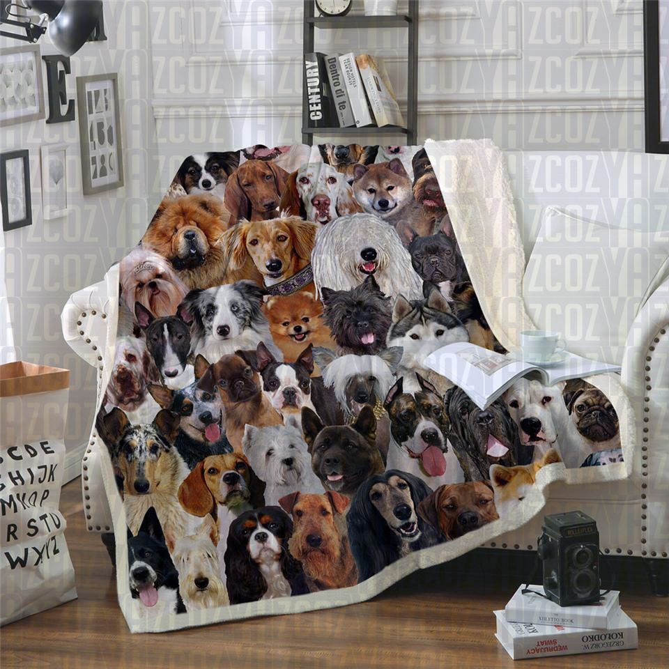 Dog Overload Sherpa Fleece Blanket