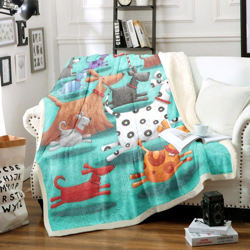 Dog Party Sherpa Fleece