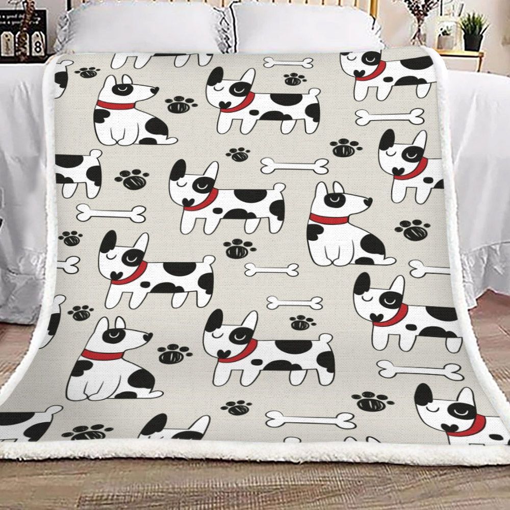 Dog Pattern Sherpa Fleece Blanket