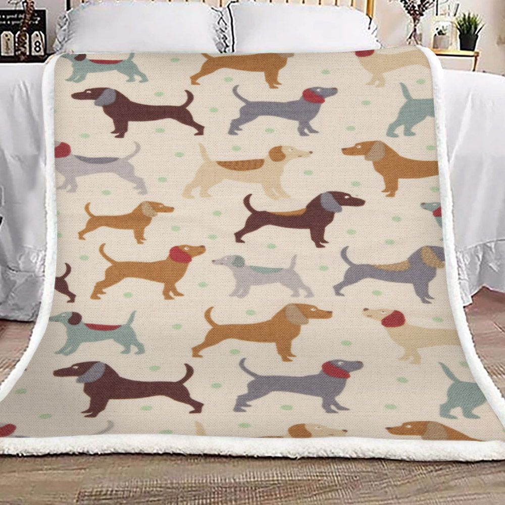 Dog Pattern Sherpa Fleece Blanket