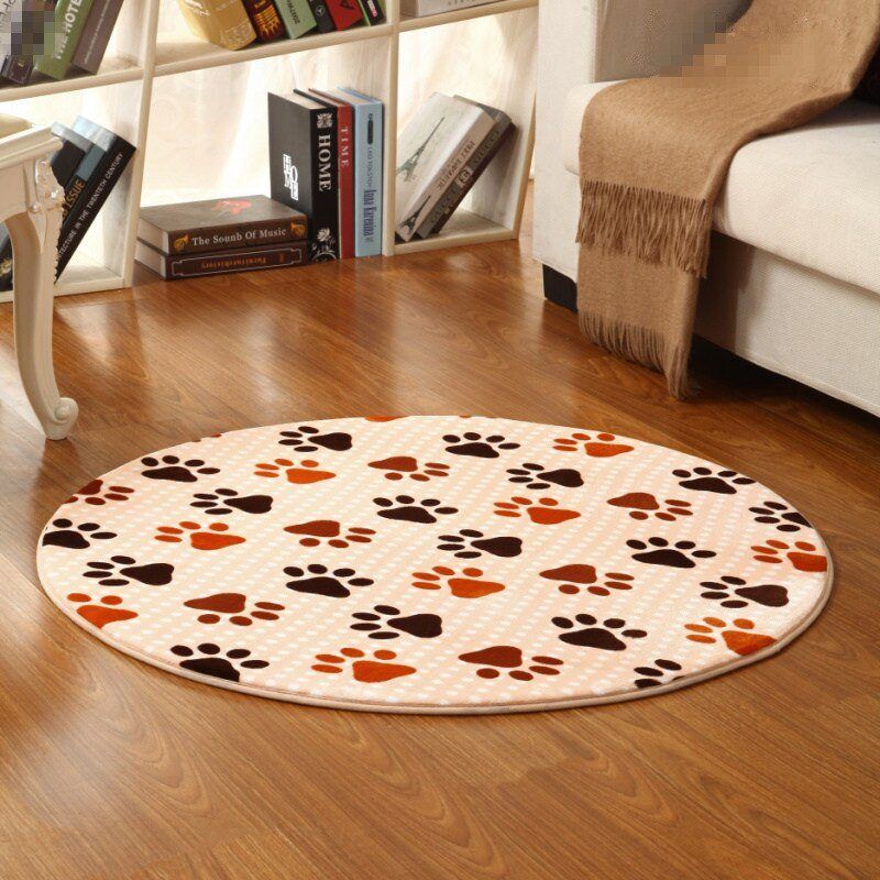 Dog Paw Round Carpet