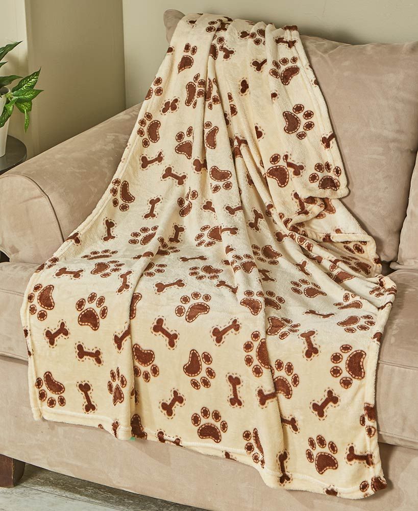 Dog Paw Sherpa Fleece Blanket